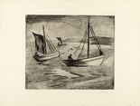 Max Pechstein. Sailboats near the Coast (Segelboote vor der K&uuml;ste). 1923