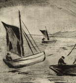 Max Pechstein. Sailboats near the Coast (Segelboote vor der K&uuml;ste). 1923