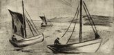 Max Pechstein. Sailboats near the Coast (Segelboote vor der K&uuml;ste). 1923