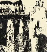 Lyonel Feininger. Railroad Viaduct (Die Eisenbahnbr&uuml;cke). 1919