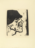 Max Pechstein. Head of a Fisherman VII (Fischerkopf VII) from the portfolio Br&uuml;cke 1912. 1911, published 1912