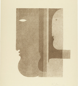 Oskar Schlemmer. Two Profiles to the Left, One to the Right (Zwei Profile nach links, eines nach rechts) from Play on Heads (Spiel mit K&ouml;pfen). (c. 1920, published 1923)