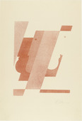 Oskar Schlemmer. Three Vertical Profiles, One Pointing to the Right (Drei Profile in Senkrechten, eines nach rechts) from Play on Heads (Spiel mit K&ouml;pfen). (c. 1920, published 1923)