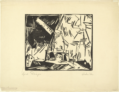 Lyonel Feininger. Windmill (Windm&uuml;hle) from the annual portfolio of the Alliance for the Advancement of German Art (Verbindung zur F&ouml;rderung deutscher Kunst). 1919 (published 1931)