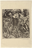 Lovis Corinth. Untitled (Female nude bending over backwards) (R&uuml;ckw&auml;rts gebeugter weiblicher Akt). (1919)