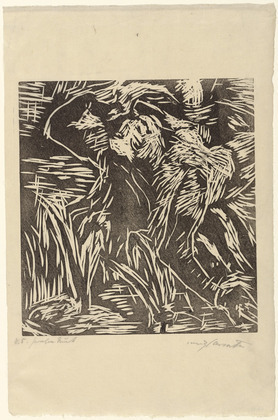 Lovis Corinth. Untitled (Female nude bending over backwards) (R&uuml;ckw&auml;rts gebeugter weiblicher Akt). (1919)