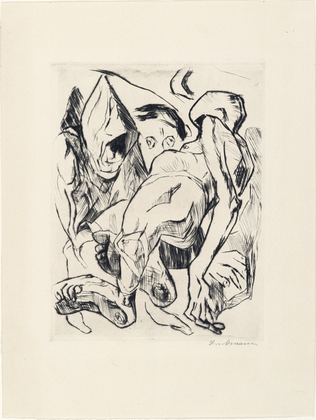 Max Beckmann. Second Illustration for Chapter One (Zweite Illustration zu Kapitel Eins) from Die F&uuml;rstin (The Duchess). (1917, published 1918)