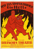 Thomas Theodor Heine. Poster for the Simplicissimus Festival "Hell" (H&ouml;lle). 1929