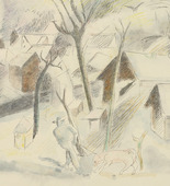 Rudolf Grossmann. Black Market Slaughter (Die Schwarzschlachtung)  for the portfolio M&uuml;nchener Neue Sezession. (1919)
