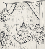 Max Beckmann. Wrestlers (Die Ringer) from the portfolio New European Graphics, 5th Portfolio: German Artists, 1921 (Neue Europ&auml;ische Graphik, 5. Mappe: Deutsche K&uuml;nstler, 1921). (1921, published 1923)