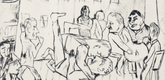 Max Beckmann. Wrestlers (Die Ringer) from the portfolio New European Graphics, 5th Portfolio: German Artists, 1921 (Neue Europ&auml;ische Graphik, 5. Mappe: Deutsche K&uuml;nstler, 1921). (1921, published 1923)
