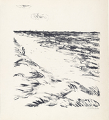 Max Beckmann. Orpheus at the Shore II (Orpheus am Meer II) from the illustrated book Eurydikes Wiederkehr, Drei Ges&auml;nge (The Return of Eurydice, Three Cantos). (1909)