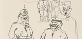 George Grosz. "The Germans to the Front" (F&uuml;r deutsches Recht und deutsche Sitte) from the portfolio God with Us (Gott mit uns). 1919, published 1920