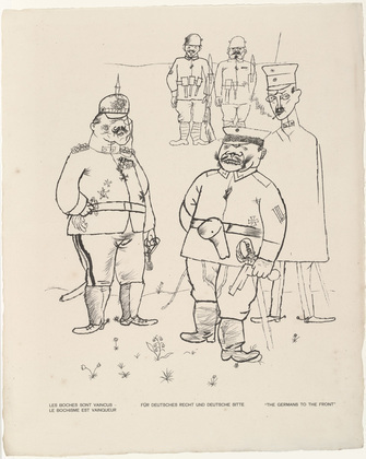George Grosz. "The Germans to the Front" (F&uuml;r deutsches Recht und deutsche Sitte) from the portfolio God with Us (Gott mit uns). 1919, published 1920