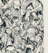 Max Beckmann. Caf&eacute; Music (Caf&eacute;musik)  from Faces (Gesichter). (1918, published 1919)