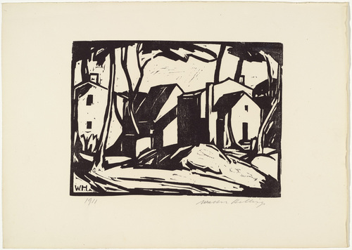 Walter Helbig. Houses (H&auml;user) from 16 Woodcuts (16 Holzschnitte). 1911, published 1926