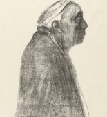K&auml;the Kollwitz. Self-Portrait in Profile Toward Right (Selbstbildnis im Profil nach rechts). (c. 1938, published 1947)