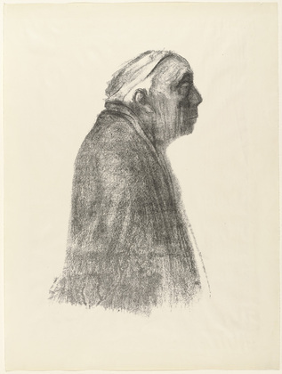 K&auml;the Kollwitz. Self-Portrait in Profile Toward Right (Selbstbildnis im Profil nach rechts). (c. 1938, published 1947)