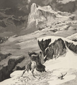 Max Klinger. Battling Centaurs (K&auml;mpfende Centauren) (plate V) from Intermezzos, Opus IV (Intermezzi, Opus IV). (first published 1881)