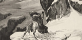 Max Klinger. Battling Centaurs (K&auml;mpfende Centauren) (plate V) from Intermezzos, Opus IV (Intermezzi, Opus IV). (first published 1881)