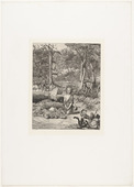 Max Klinger. Simplicius at the Hermit's Grave (Simplicius am Grabe des Einsiedlers) (plate VIII) from Intermezzos, Opus IV (Intermezzi, Opus IV). (first published 1881)