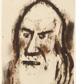 Christian Rohlfs. Old Men's Heads (Greisenk&ouml;pfe) (partial print, in reverse). (1912)