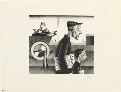 Georg Scholz. Newspaper Carrier (Zeitungstr&auml;ger) from the periodical in portfolio form Die Schaffenden, vol. 4, no. 4. (1921, published 1923)