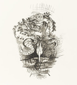Oskar Kokoschka. Dragons over a Flame (Drachen &uuml;ber einer Flamme) (plate 2) from  O Eternity - Thou Word of Thunder (Bach Cantata) [O Ewigkeit - Du Donnerwort (Bachkantate)]. (1914, published 1916)