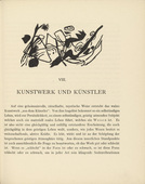 Vasily Kandinsky. Vignette next to "Artwork and Artist" ("Kunstwerk und K&uuml;nstler") (headpiece, page 95) from &Uuml;ber das Geistige in der Kunst (Concerning the Spiritual in Art). 1911