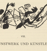 Vasily Kandinsky. Vignette next to "Artwork and Artist" ("Kunstwerk und K&uuml;nstler") (headpiece, page 95) from &Uuml;ber das Geistige in der Kunst (Concerning the Spiritual in Art). 1911