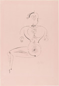 Oskar Schlemmer. Figure from the Side: Figure H2 Seated (Figur von der Seite: Figur H2 Sitzende) from the portfolio New European Graphics, 1st Portfolio: Masters of the State Bauhaus, Weimar (Neue europ&auml;ische Graphik, 1. Mappe: Meister des Staatl. Bauhauses in Weimar). 1922 (executed and published 1921)