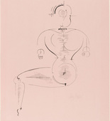 Oskar Schlemmer. Figure from the Side: Figure H2 Seated (Figur von der Seite: Figur H2 Sitzende) from the portfolio New European Graphics, 1st Portfolio: Masters of the State Bauhaus, Weimar (Neue europ&auml;ische Graphik, 1. Mappe: Meister des Staatl. Bauhauses in Weimar). 1922 (executed and published 1921)