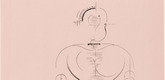Oskar Schlemmer. Figure from the Side: Figure H2 Seated (Figur von der Seite: Figur H2 Sitzende) from the portfolio New European Graphics, 1st Portfolio: Masters of the State Bauhaus, Weimar (Neue europ&auml;ische Graphik, 1. Mappe: Meister des Staatl. Bauhauses in Weimar). 1922 (executed and published 1921)