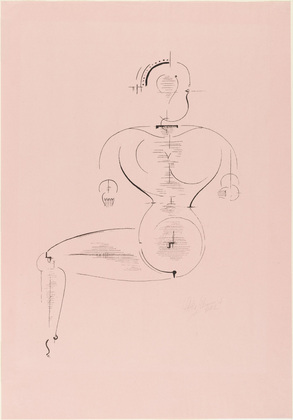 Oskar Schlemmer. Figure from the Side: Figure H2 Seated (Figur von der Seite: Figur H2 Sitzende) from the portfolio New European Graphics, 1st Portfolio: Masters of the State Bauhaus, Weimar (Neue europ&auml;ische Graphik, 1. Mappe: Meister des Staatl. Bauhauses in Weimar). 1922 (executed and published 1921)