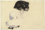 Egon Schiele. Nude with Violet Stockings and Black Hair (Akt mit violetten Str&uuml;mpfen und schwarzem Haar). 1912