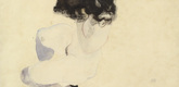 Egon Schiele. Nude with Violet Stockings and Black Hair (Akt mit violetten Str&uuml;mpfen und schwarzem Haar). 1912