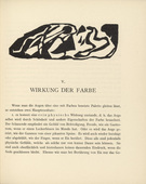 Vasily Kandinsky. Vignette next to "The Effect of Color" ("Wirkung der Farbe") (headpiece, page 37) from &Uuml;ber das Geistige in der Kunst (Concerning the Spiritual in Art). 1911