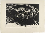 K&auml;the Kollwitz. The Volunteers (Die Freiwilligen) (plate 2) from War (Krieg). (1921-22, published 1923)