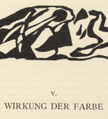 Vasily Kandinsky. Vignette next to "The Effect of Color" ("Wirkung der Farbe") (headpiece, page 37) from &Uuml;ber das Geistige in der Kunst (Concerning the Spiritual in Art). 1911