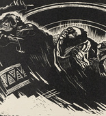 K&auml;the Kollwitz. The Volunteers (Die Freiwilligen) (plate 2) from War (Krieg). (1921-22, published 1923)