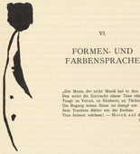 Vasily Kandinsky. Vignette next to "The Language of Form and Color" ("Formen- und Farbensprache") (headpiece, page 43) from &Uuml;ber das Geistige in der Kunst (Concerning the Spiritual in Art). 1911