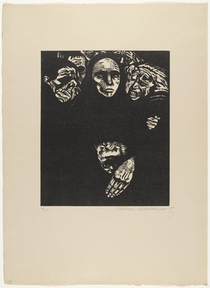 K&auml;the Kollwitz. The People (Das Volk) (plate 7) from War (Krieg). (1922, published 1923)