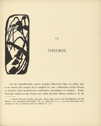 Vasily Kandinsky. Vignette next to "Theory" ("Theorie") (headpiece, page 81) from &Uuml;ber das Geistige in der Kunst (Concerning the Spiritual in Art). 1911