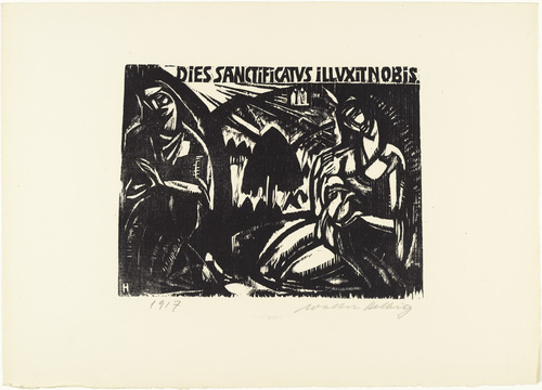 Walter Helbig. Annunciation (III.) (Verk&uuml;ndigung (Ill.)) from 16 Woodcuts (16 Holzschnitte). 1917, published 1926