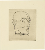 Egon Schiele. Portrait of a Man (M&auml;nnliches Bildnis) from The Graphic Work of Egon Schiele (Das Graphische Werk von Egon Schiele). (1914, published 1922)