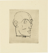 Egon Schiele. Portrait of a Man (M&auml;nnliches Bildnis) from The Graphic Work of Egon Schiele (Das Graphische Werk von Egon Schiele). (1914, published 1922)