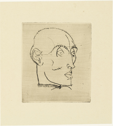 Egon Schiele. Portrait of a Man (M&auml;nnliches Bildnis) from The Graphic Work of Egon Schiele (Das Graphische Werk von Egon Schiele). (1914, published 1922)