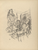 Oskar Kokoschka. At the Spinning Wheel (Am Spinnrad) (plate, folio 9) from Die Chinesische Mauer (The Great Wall of China). 1914 (executed 1913)