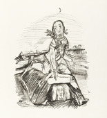 Oskar Kokoschka. The Man Raises His Head from the Grave on Which the Woman Sits (Der Mann erhebt seinen Kopf aus dem Grabe, auf dem das Weib sitzt) (plate 10) from  O Eternity - Thou Word of Thunder (Bach Cantata) [O Ewigkeit - Du Donnerwort (Bachkantate)]. (1914, published 1916)