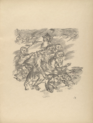 Oskar Kokoschka. The Intruders (Die Eindringlinge) (plate, folio 20) from Die Chinesische Mauer (The Great Wall of China). 1914 (executed 1913)